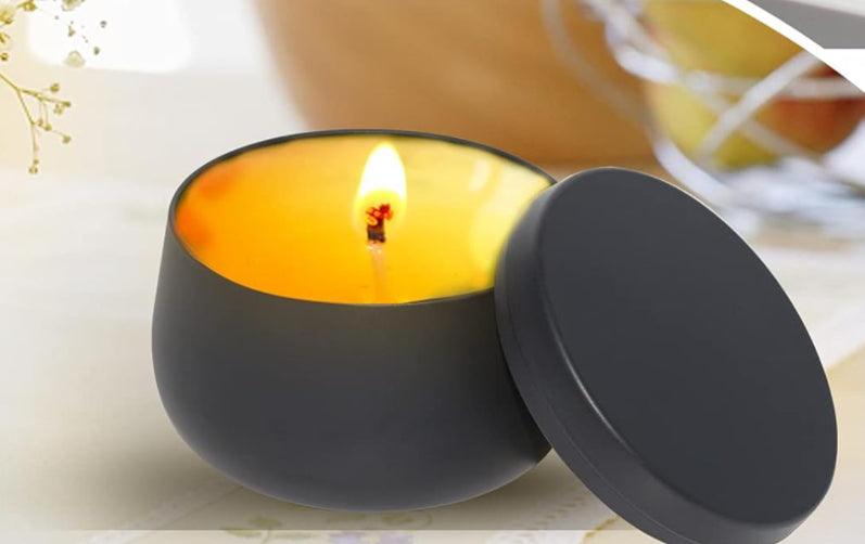 8oz Black Tin Wood  Wick Candle