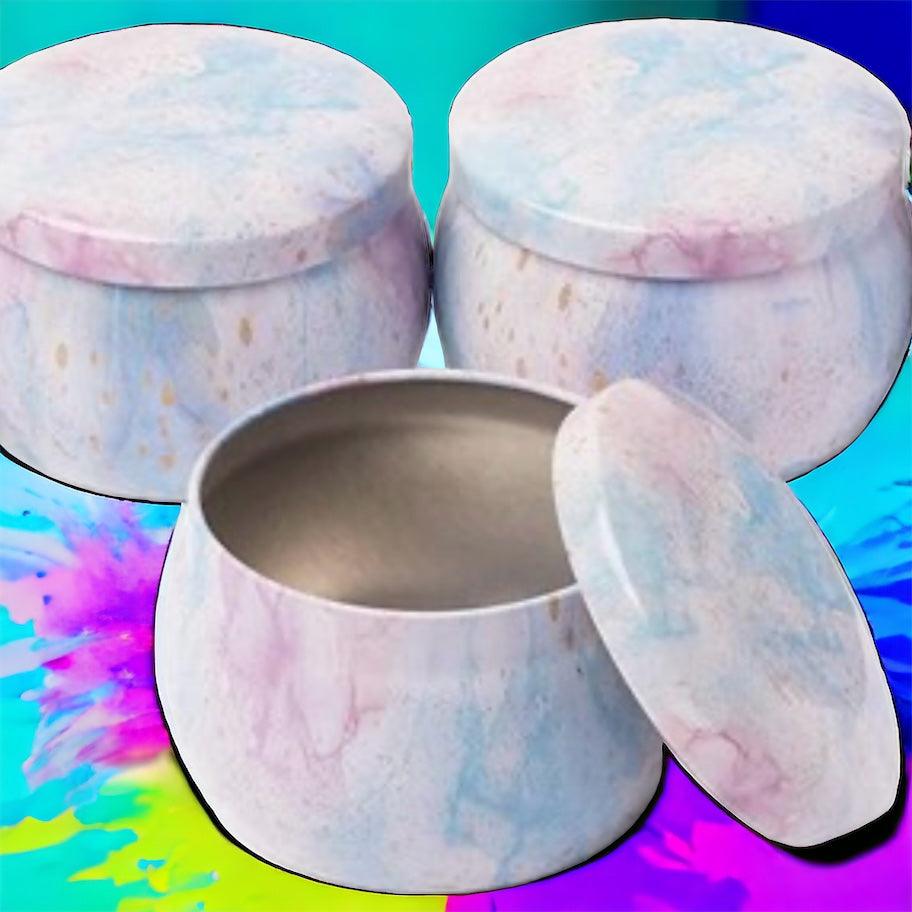 5.5 oz Tie-dye Wood Wick Metal Tin Candle